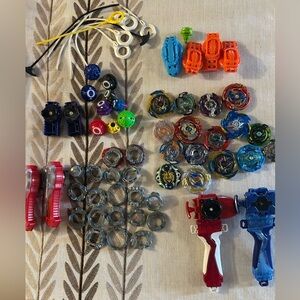Beyblade Lot Metal Plastic Parts Launchers Various Generations Ripcords